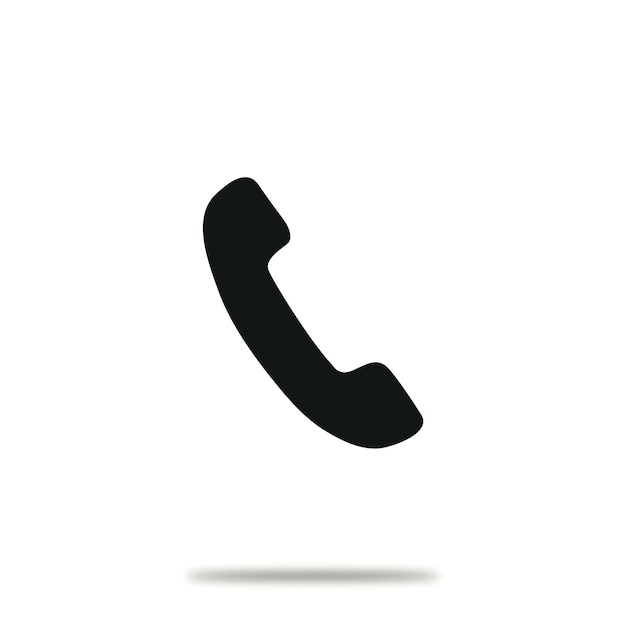 Icono de teléfono símbolo de teléfono icono de comunicación forma negra simple Estilo minimalista