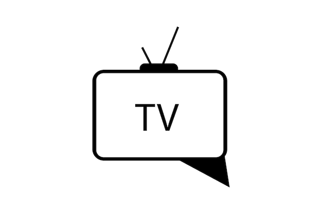 Icono de televisión de línea simple