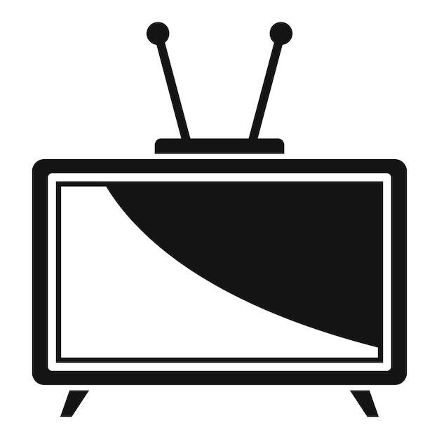 Icono de televisor de vídeo Ilustración simple del icono de vector de televisor de vídeo para diseño web aislado sobre fondo blanco