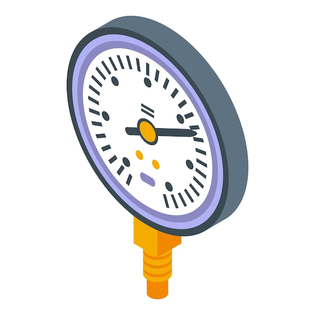 Icono de temperatura del manómetro Isométrico del icono de vector de temperatura del manómetro para diseño web aislado sobre fondo blanco