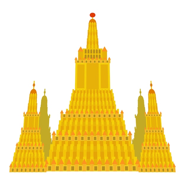 El icono del templo de Virupaksha Ilustración de dibujos animados del icono vectorial del templo deVirupaksha para la web