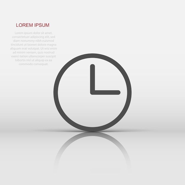 Icono de temporizador de reloj vectorial en estilo plano Pictograma de ilustración de signo de reloj Concepto de negocio de reloj