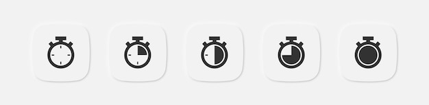 Icono del temporizador Símbolo del reloj Signos del cronómetro Símbolos del tiempo del reloj Iconos del cronómetro Signo aislado del vector