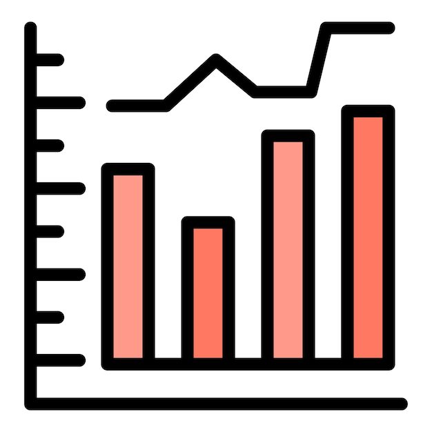 Icono de tendencia empresarial vector de contorno Seo información sitio web color plano