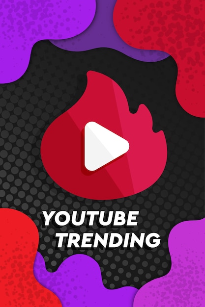 Vector icono de tendencias de youtube con fondo abstracto