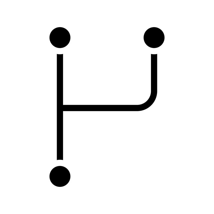 Vector el icono del tenedor de código aislado en fondo blanco