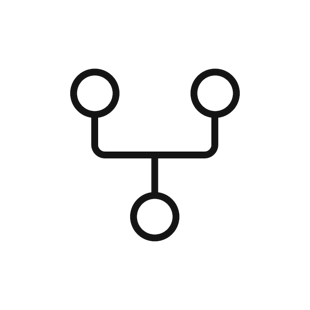 El icono del tenedor de código aislado en fondo blanco