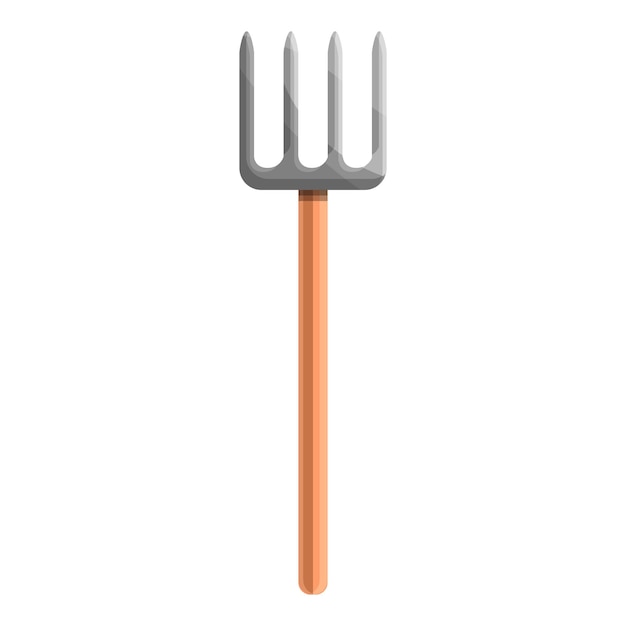 Icono de tenedor de jardín Caricatura de icono de vector de tenedor de jardín para diseño web aislado sobre fondo blanco