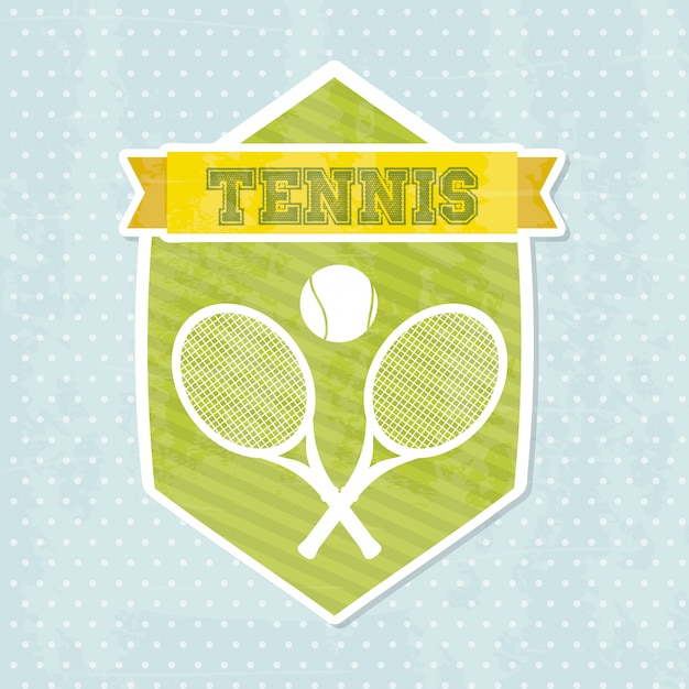 Vector icono de tenis sobre fondo azul ilustración vectorial