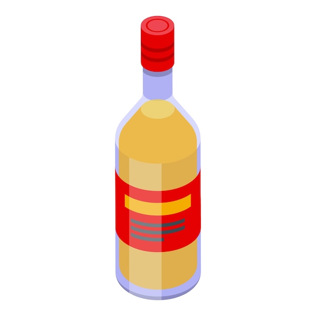Icono de tequila de limón vector isométrico Vidrio alcohol Barra de bebidas