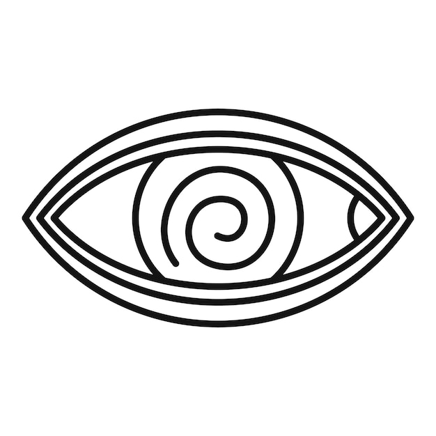 Icono de terapia ocular de hipnosis Icono de vector de terapia ocular de hipnosis de esquema para diseño web aislado sobre fondo blanco
