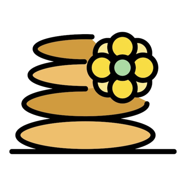 Icono de terapia con piedras Contorno de icono vectorial de terapia con pedras Color plano aislado