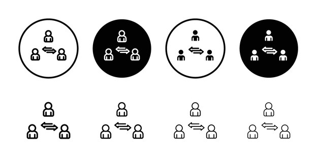 Icono de terceros Vector de contorno en blanco y negro