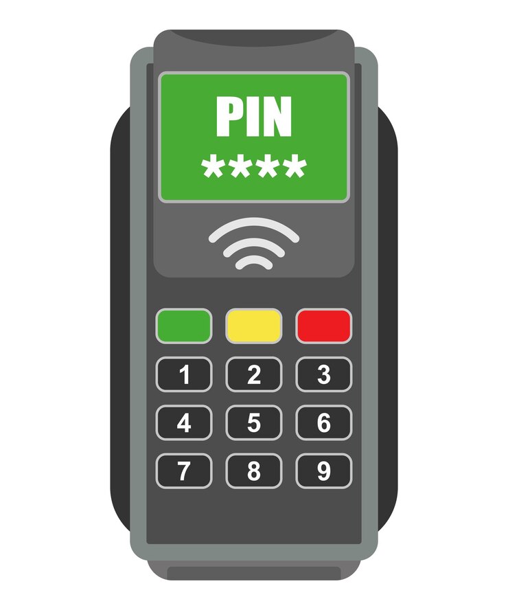 Vector icono de la terminal para el pago sin efectivo