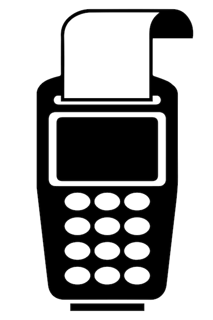Icono de terminal Pos en el fondo para el vector gráfico