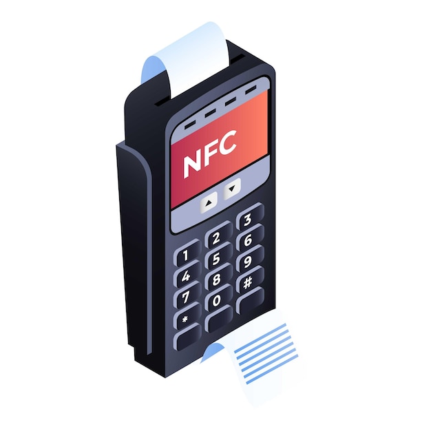 Icono de terminal Pos Isométrico del icono vectorial de terminal pos para el diseño web aislado en fondo blanco