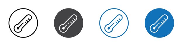 Icono de termómetro aislado en conjunto de vectores de fondo blanco
