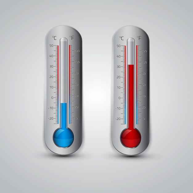 Icono de termómetro Celsius y Fahrenheit.