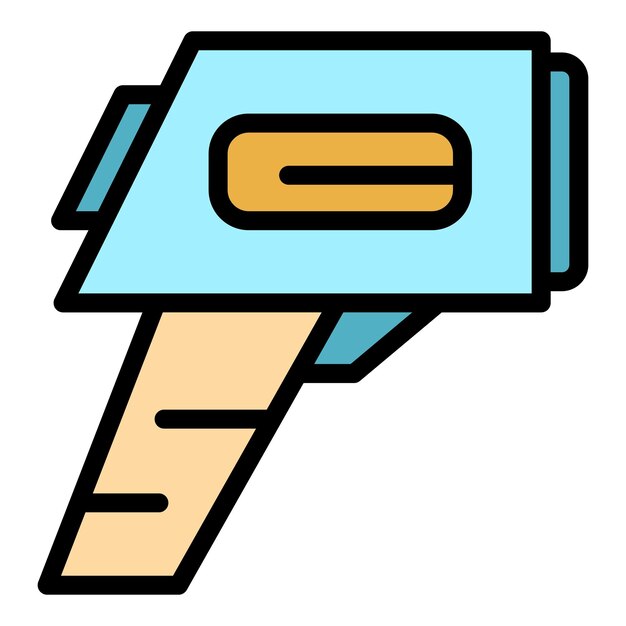 El icono del termómetro de escaneo digital El contorno del icono vectorial del termómetros de escaneo digitales El color es plano y aislado