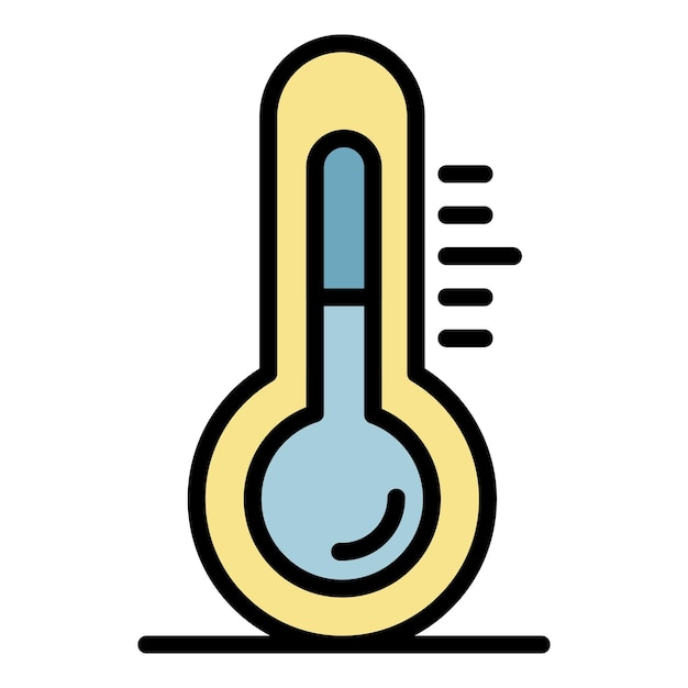 Icono de termómetro exterior Contorno termómetro exterior vector icono color plano aislado