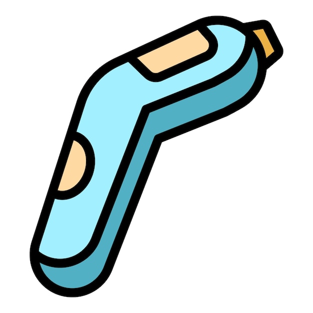 Icono del termómetro infrarrojo Contorno del icono vectorial del termómetra infrarrojo Color plano aislado
