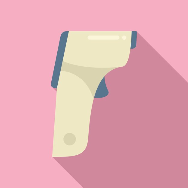 Icono de termómetro láser de mano vector plano Temperatura digital Fiebre médica
