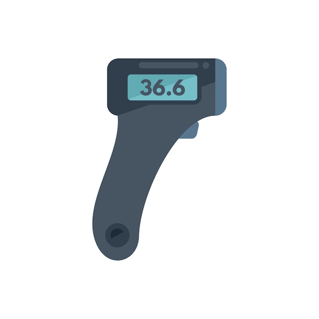 Icono de termómetro láser vector plano escáner digital médico aislado del calor