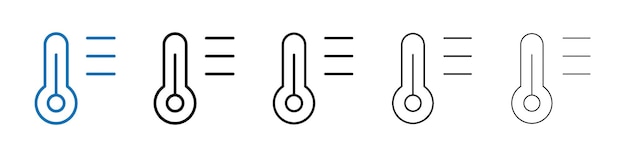 Icono del termómetro Logotipo vectorial del esquema para la aplicación web