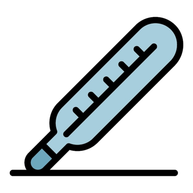 Icono del termómetro médico Contorno del icono vectorial del thermómetro médico Color plano aislado