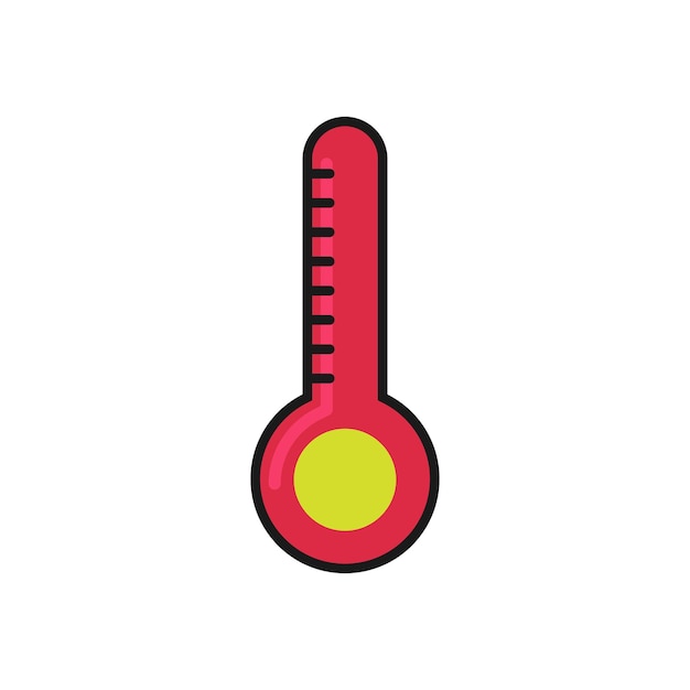 Icono de termómetro rojo mínimo que simboliza el aumento de la temperatura global y la conciencia climática