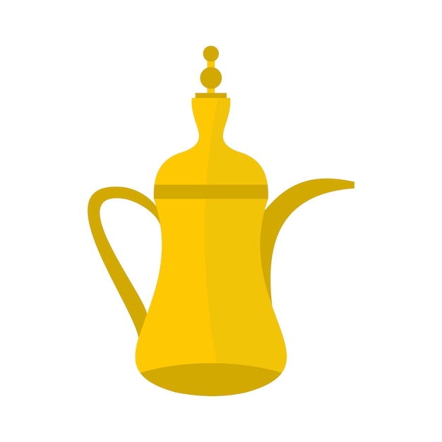 Icono de tetera oriental en estilo plano aislado en ilustración vectorial de fondo blanco