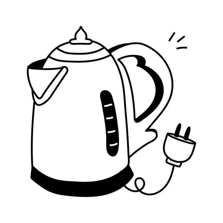 Vector un icono de tetera que representa un recipiente utilizado para hervir agua para preparar té u otras bebidas
