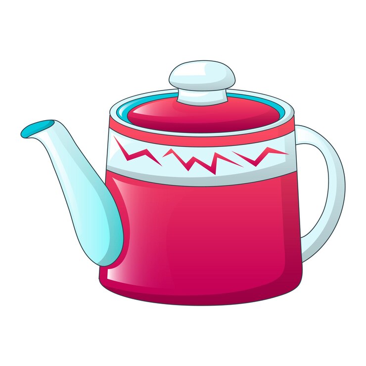 Vector icono de tetera roja caricatura de icono de vector de tetera roja para diseño web aislado sobre fondo blanco