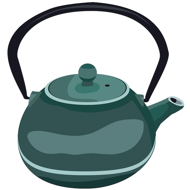 Icono de tetera y tazas de cerámica de té verde para la cocina japonesa o sushi bar y plantilla de diseño de menú de restaurante Vector símbolo aislado de tetera y Japón o tazas tradicionales chinas para té o café