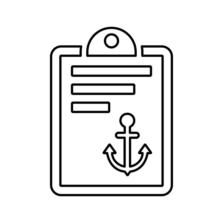 Vector ícono de texto de anclaje diseño del contorno de la línea