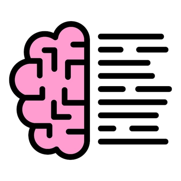 Icono de texto de lluvia de ideas Contorno Icono vectorial de texto de lucha de ideas para el diseño web aislado en fondo blanco de color plano
