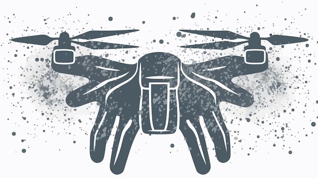 El icono de la textura granulada de las manos de cuidado de drones