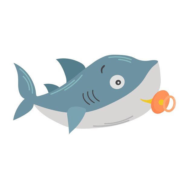 El icono del tiburón bebé, el clipart, el avatar, el logotipo, la ilustración vectorial aislada.