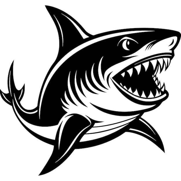 Icono de tiburón pez tiburón ejemplo de idea de diseño de logotipo