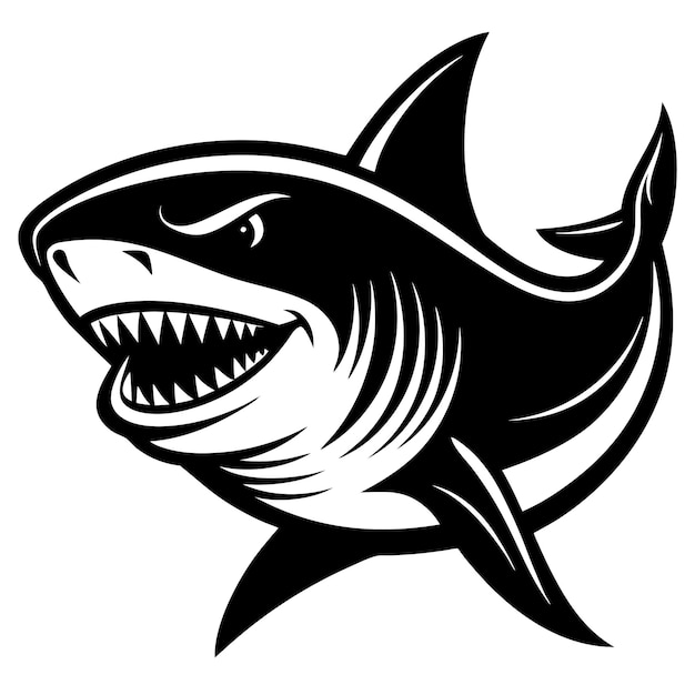 Icono de tiburón pez tiburón ejemplo de idea de diseño de logotipo