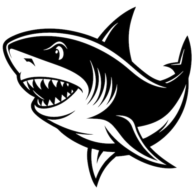 Icono de tiburón pez tiburón ejemplo de idea de diseño de logotipo