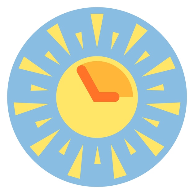 Vector icono de tiempo de calor símbolo del sol reloj caliente