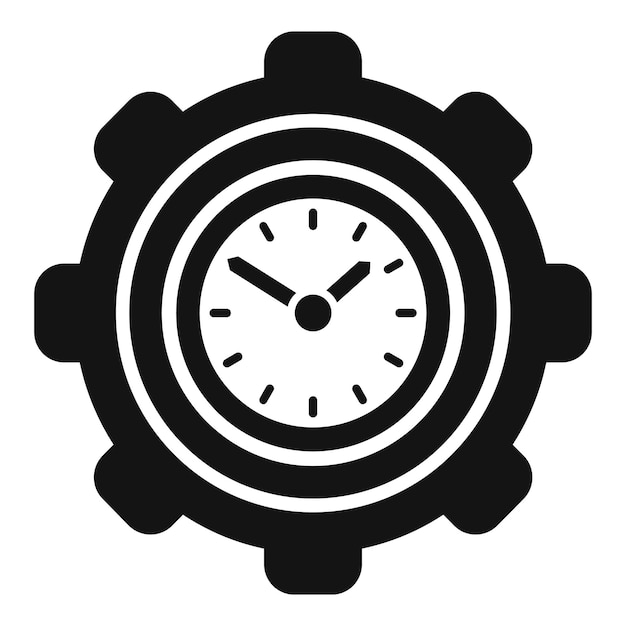 Icono de tiempo de engranaje vector simple Proyecto de reloj Equipo de programación