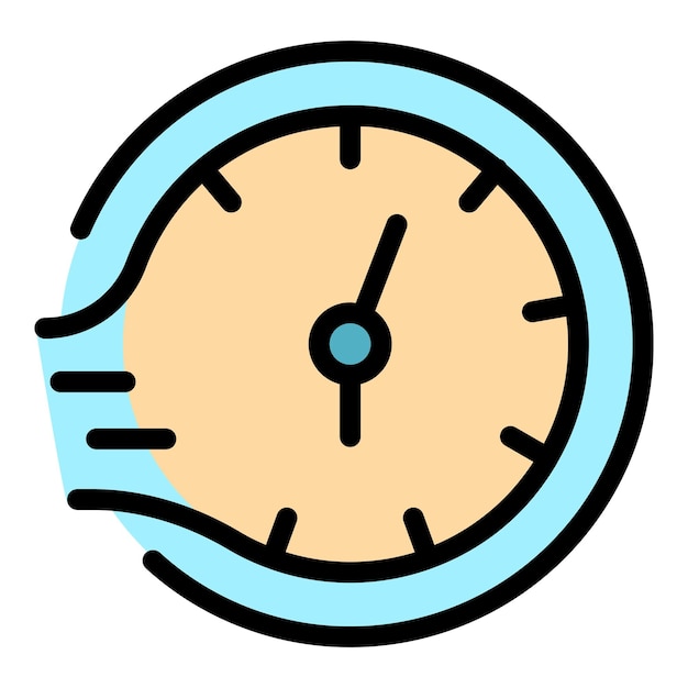 Icono de tiempo de entrega Contorno de tiempo de distribución Icono vectorial de color plano aislado