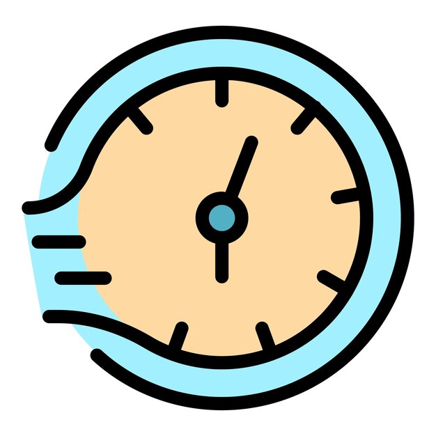Icono de tiempo de entrega Contorno tiempo de entrega icono de vector color plano aislado