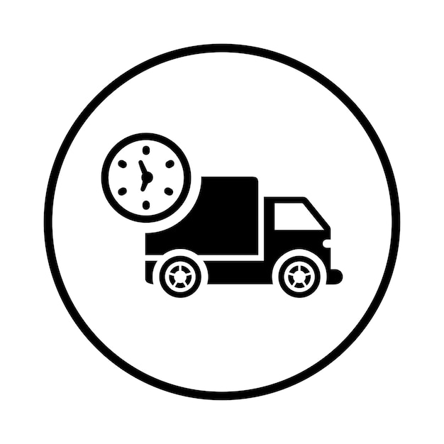 Icono del tiempo de envío de la entrega Diseño de la parte trasera