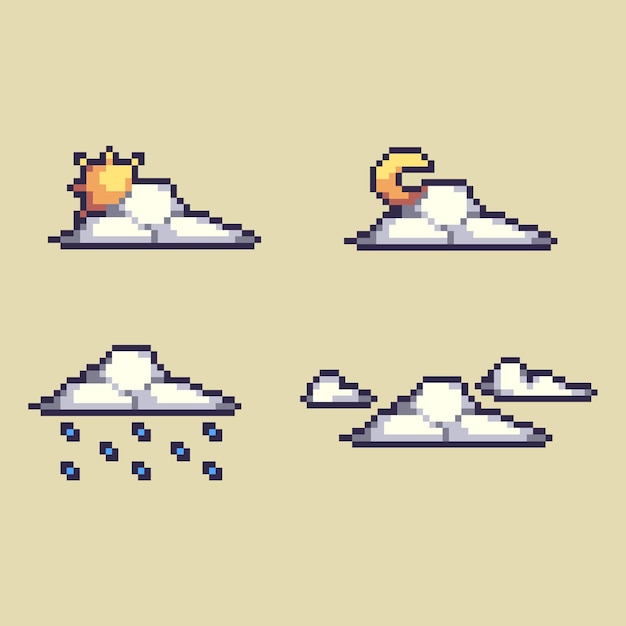 icono del tiempo en estilo pixel art