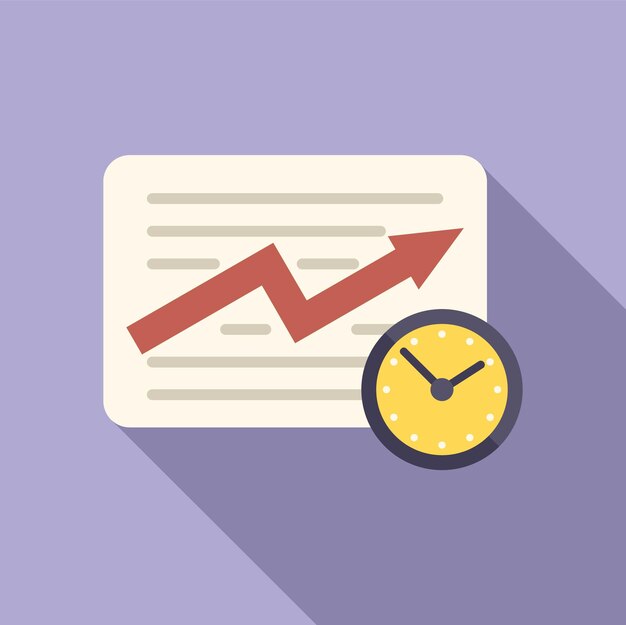 Icono de tiempo de flujo de trabajo vector plano Control tarea Equipo ir