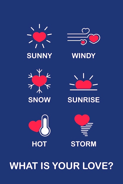 El icono del tiempo indica el estado del amor en el diseño plano