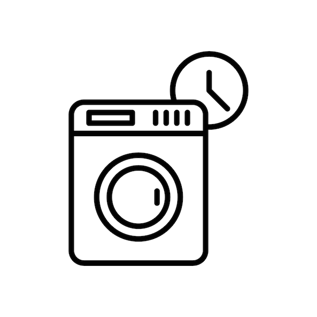 Ícono de tiempo de lavado Colección de conjuntos de relleno plano